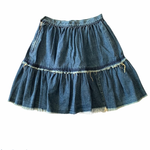 Rachel Comey Denim Crinoline Skirt Raw Hem  Sz 2 - Picture 3 of 7